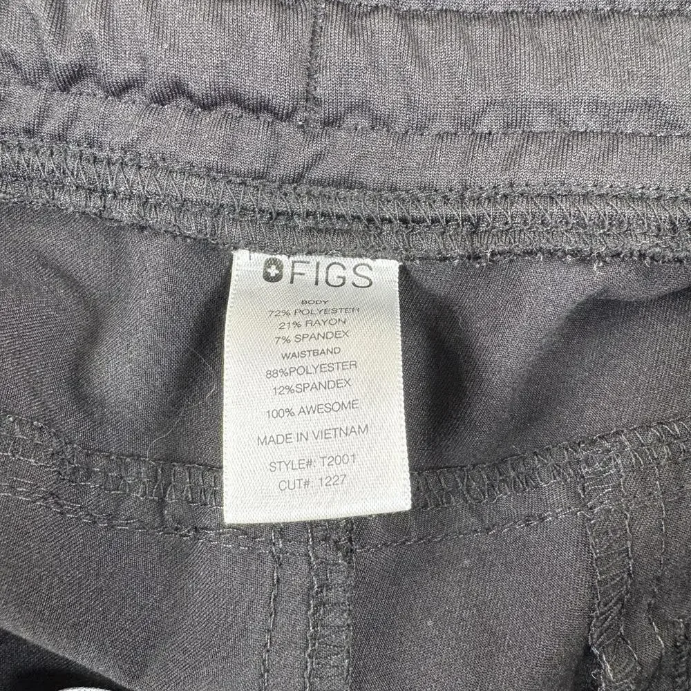 FIGS Pants Mens Size XL Black Technical Collection Cargo Elastic Waist Workwear